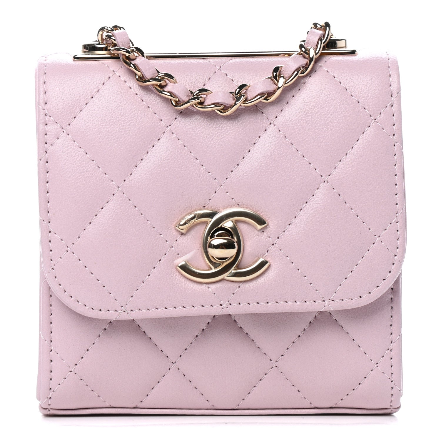 Chanel Lambskin Quilted Mini Trendy CC Clutch With Chain Light Pink 1 of 11