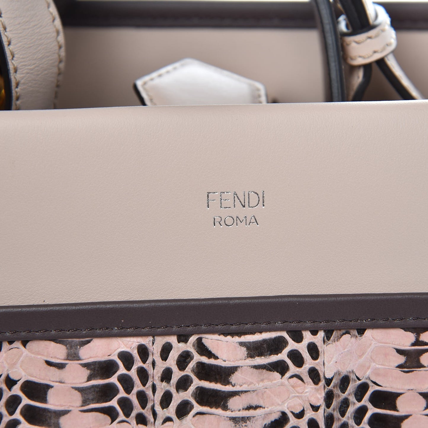Vitello Century Mangrove Snakeskin F is Fendi Bi-Color Small Runaway Satchel Soap Moresco Poudre