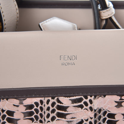 Fendi Vitello Century Mangrove Snakeskin F is Fendi Bi-Color Small Runaway Satchel Soap Moresco Poudre 8 of 8