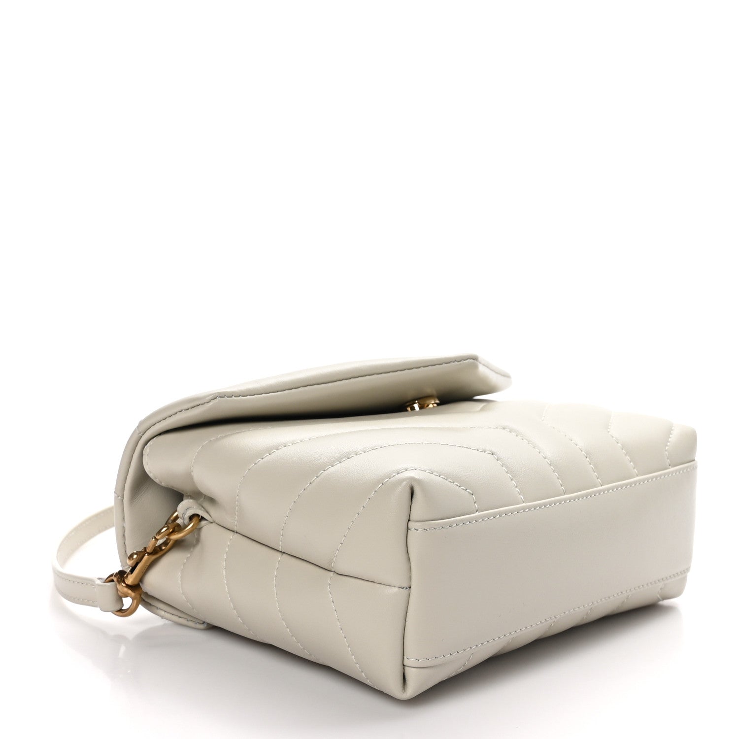 Saint Laurent Calfskin Y Quilted Monogram Toy Loulou Crossbody Bag Blanc Vintage 4 of 10