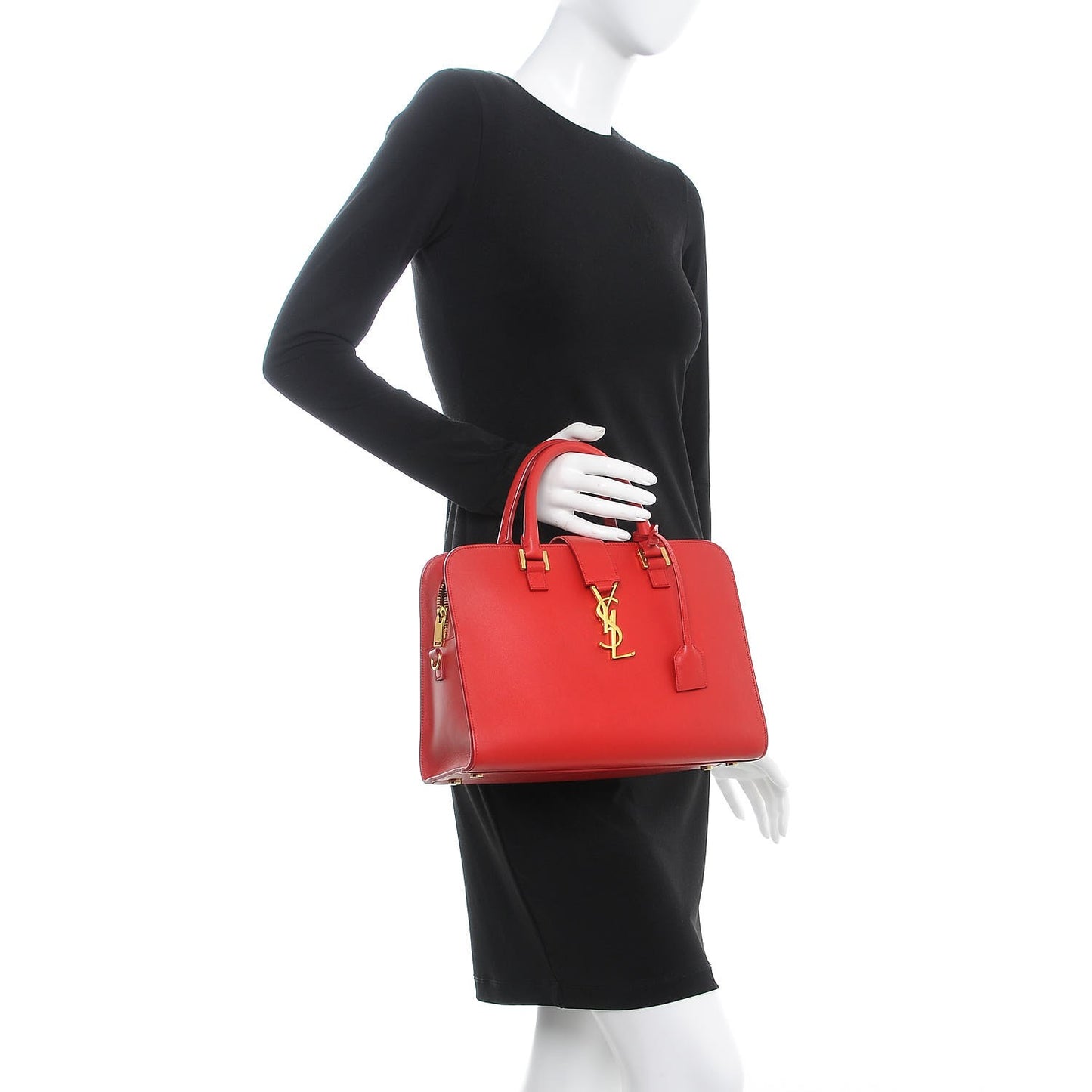 Calfskin Small Monogram Cabas Lipstick Red