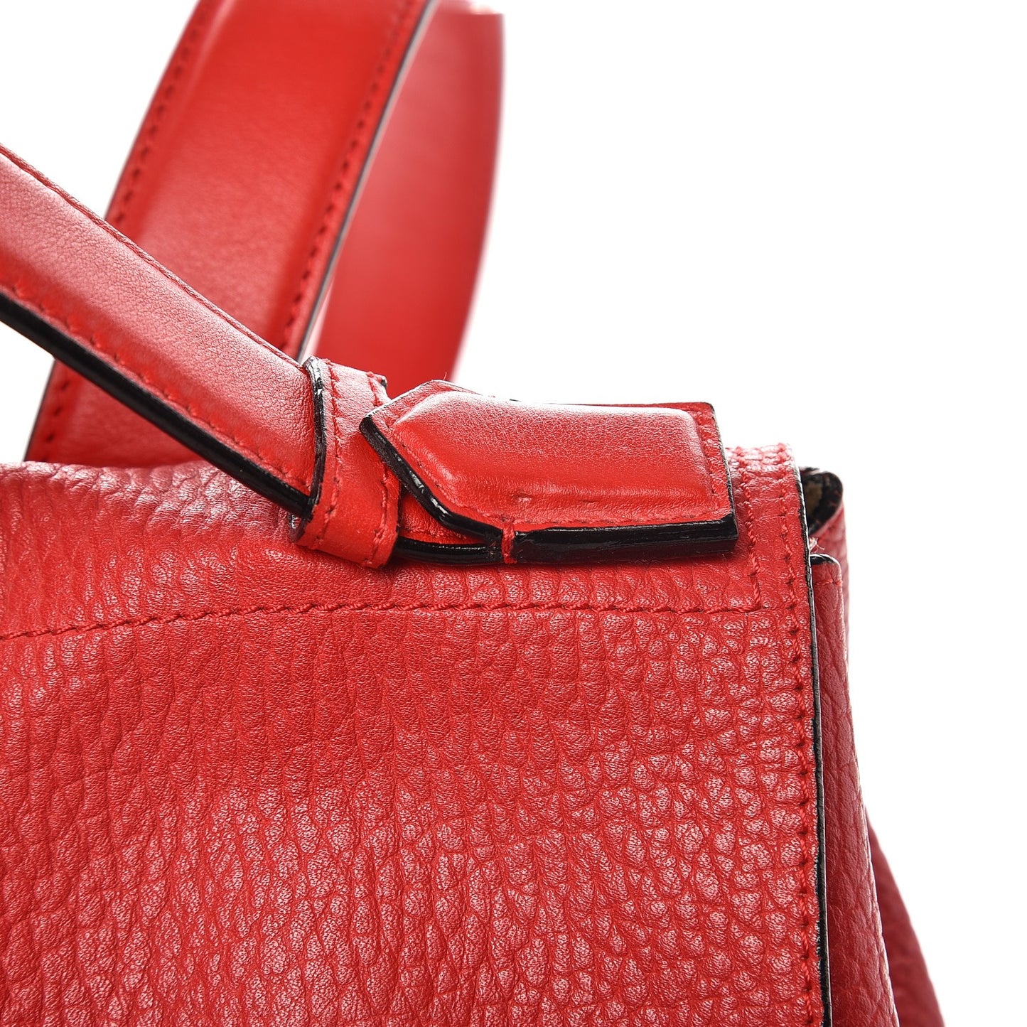 Pebbled Calfskin PS Courier Backpack Red