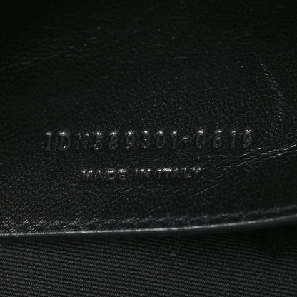 Saint Laurent Pebbled Lambskin Chevron Monogram Small Nolita Black 7 of 9