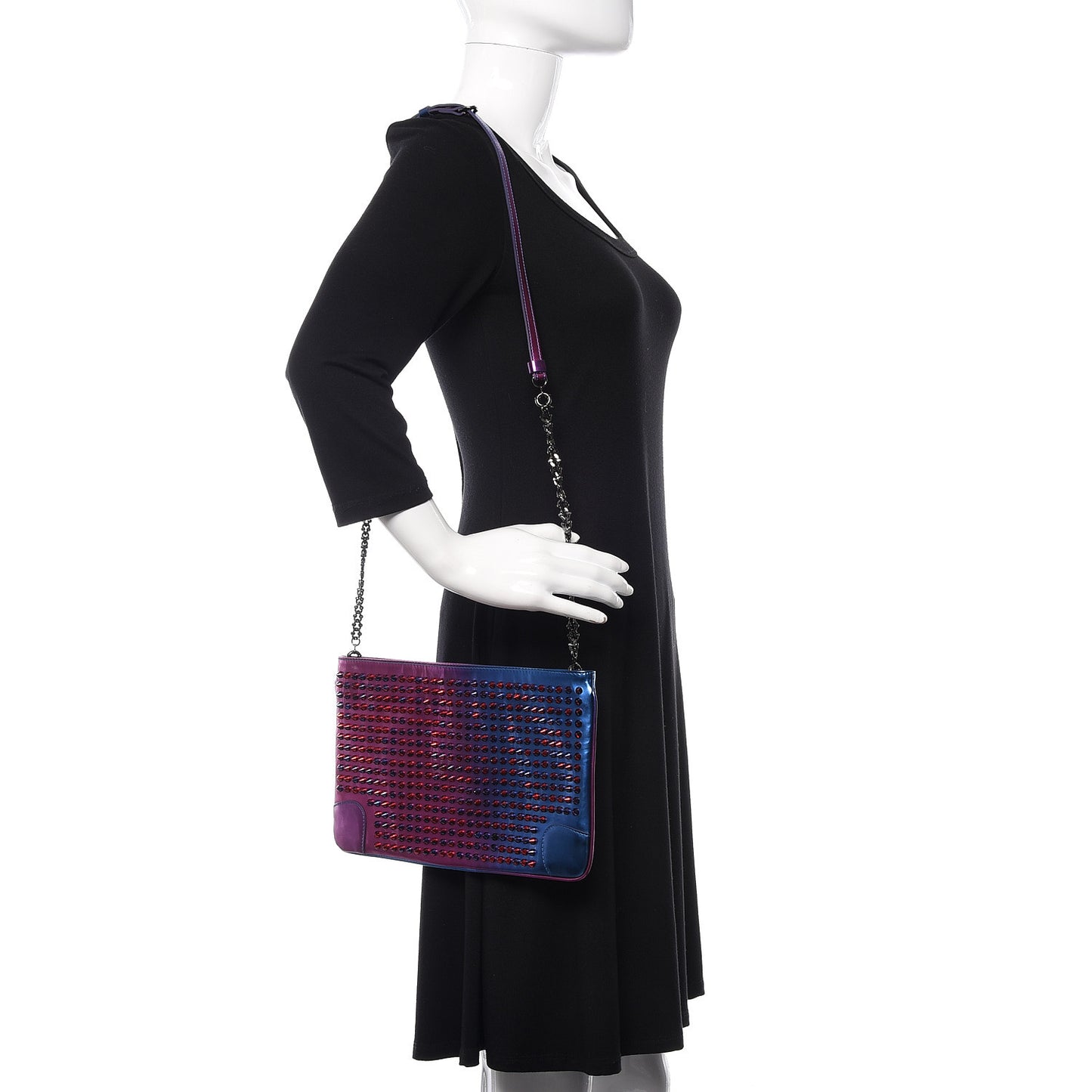 Patent Scarabe Loubiposh Spikes Chain Clutch Rose Digitale