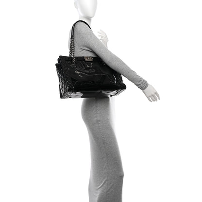 Chanel Patent Quilted Reverso Boy Tote Black 2 of 10