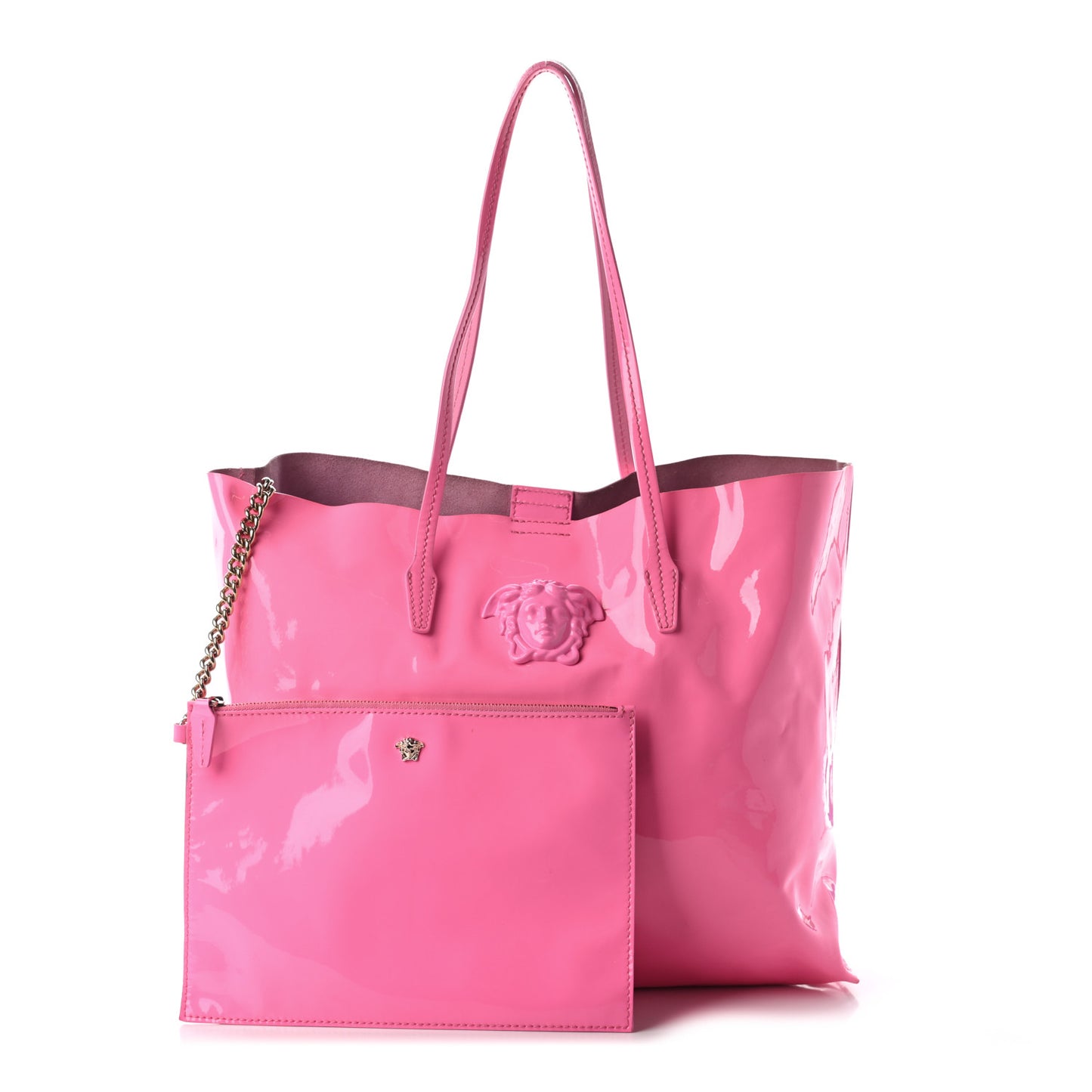 Vernice Palazzo Medusa Tote Pink