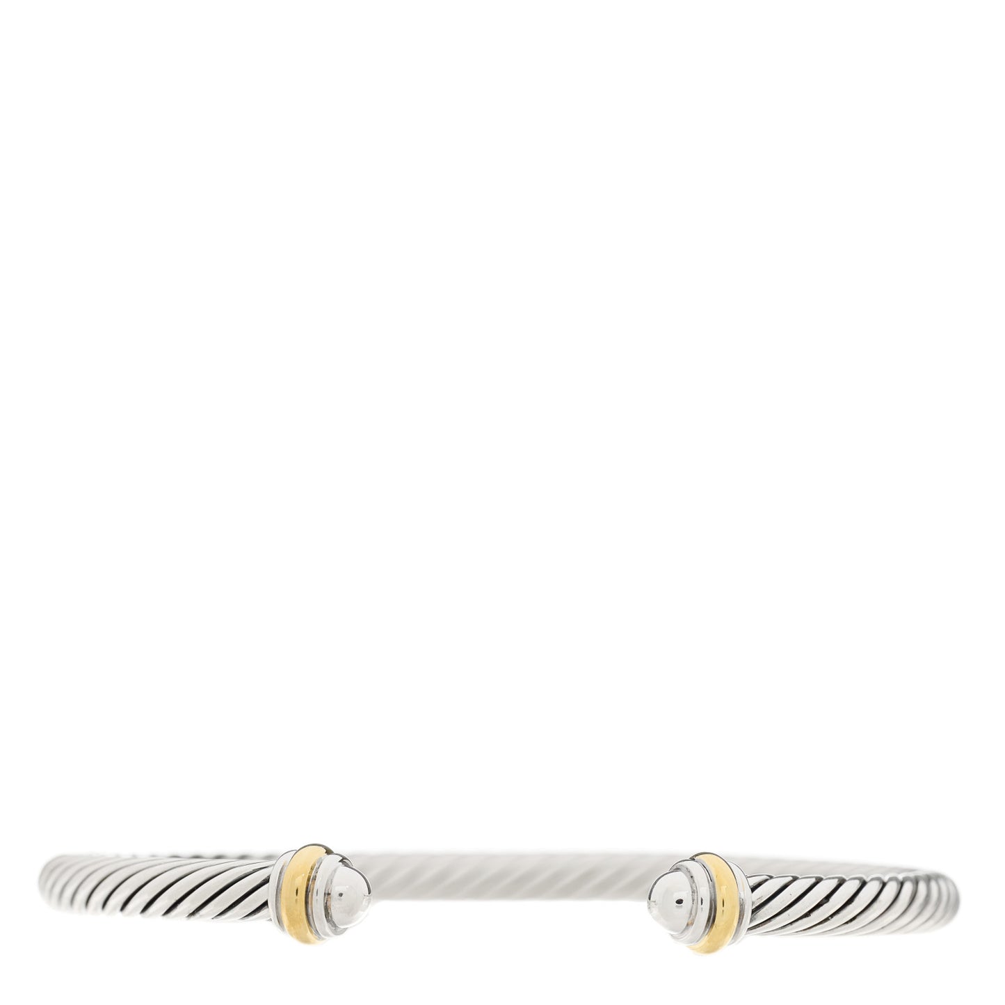 Sterling Silver 18K Yellow Gold 4mm Cable Classics Bracelet