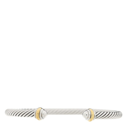 David Yurman Sterling Silver 18K Yellow Gold 4mm Cable Classics Bracelet 1 of 6