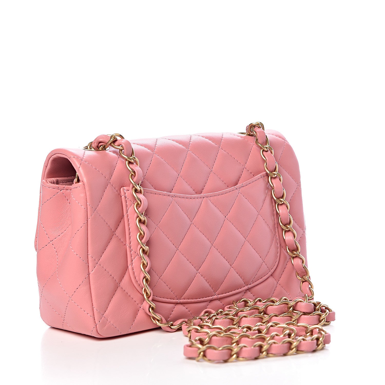 Chanel Lambskin Quilted Mini Rectangular Flap Pink 3 of 17