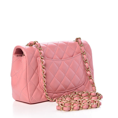 Chanel Lambskin Quilted Mini Rectangular Flap Pink 3 of 17