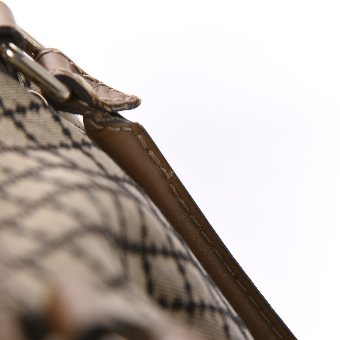 Diamante Medium Sukey Top Handle Bag Beige Brown