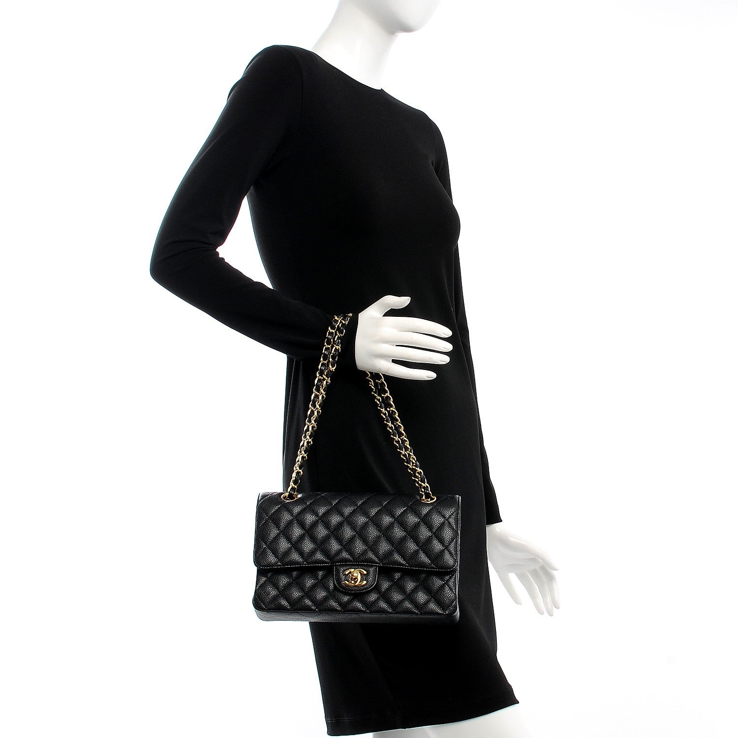 Chanel Caviar Quilted Medium Double Flap Black 2 of 7