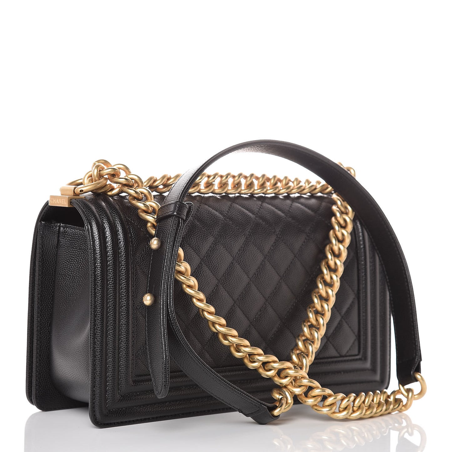 Caviar Quilted Medium Boy Flap Black