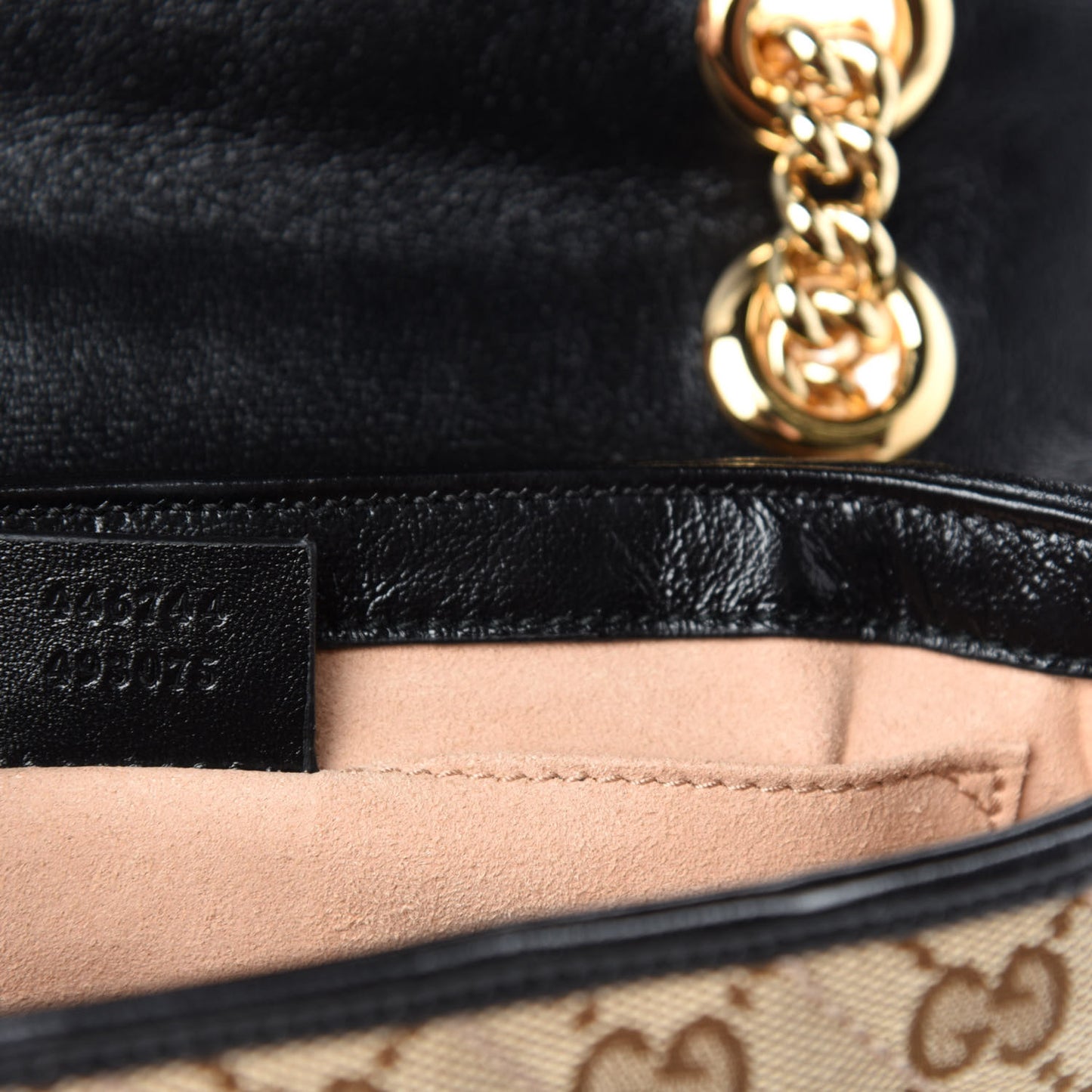 Monogram Matelasse Diagonal Mini GG Marmont Shoulder Bag Beige Black