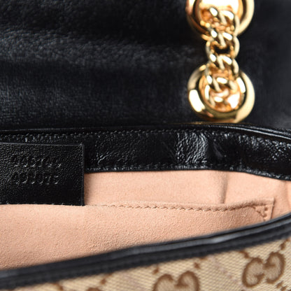 Gucci Monogram Matelasse Diagonal Mini GG Marmont Shoulder Bag Beige Black 9 of 10