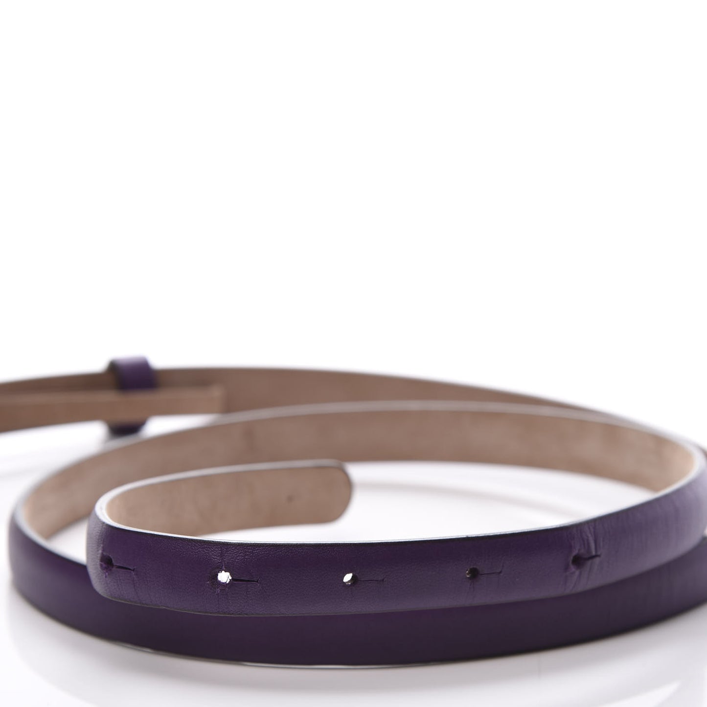 Calfskin Horsebit Skinny Belt 95 38 Purple