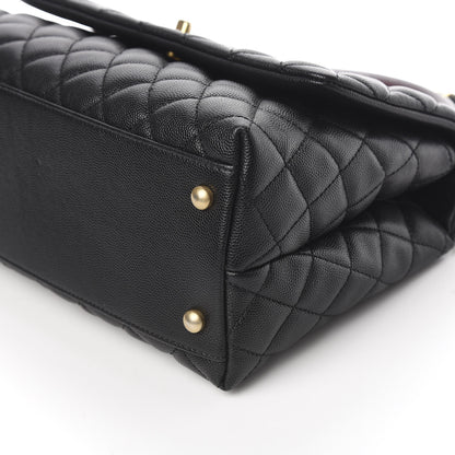 Chanel Caviar Lizard Embossed Quilted Small Coco Handle Flap Black 9 of 10