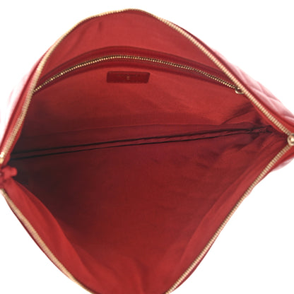 Chanel Lambskin Quilted Large Cosmetic Case Red 6 of 8