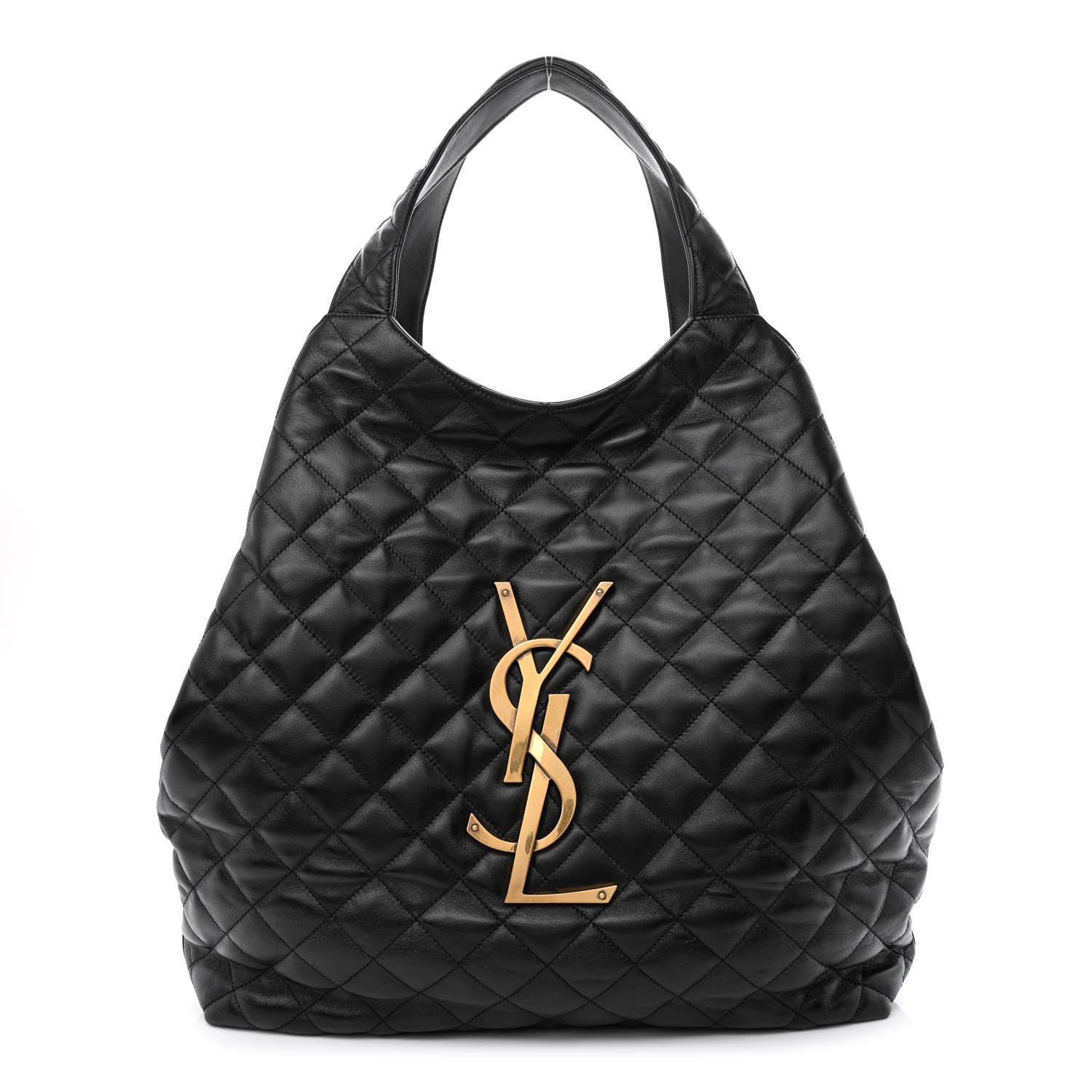 Saint Laurent Lambskin Quilted Maxi Icare Shopping Tote Black 4 of 13