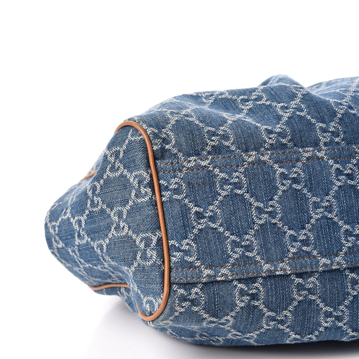 Gucci Denim Monogram Medium Sukey Tote Blue 5 of 10