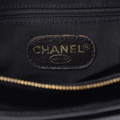 Chanel Caviar Embroidered Logo Shoulder Bag Black 6 of 10