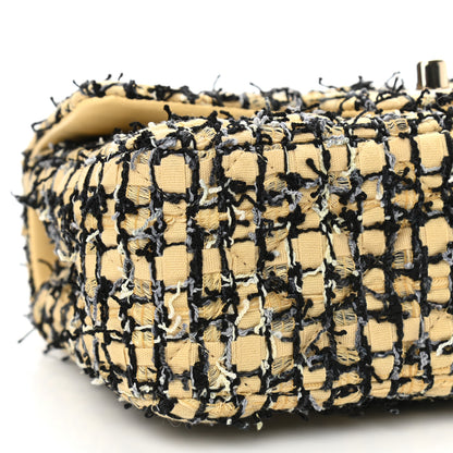 Chanel Tweed Quilted Mini Rectangular Flap Yellow Black 9 of 11