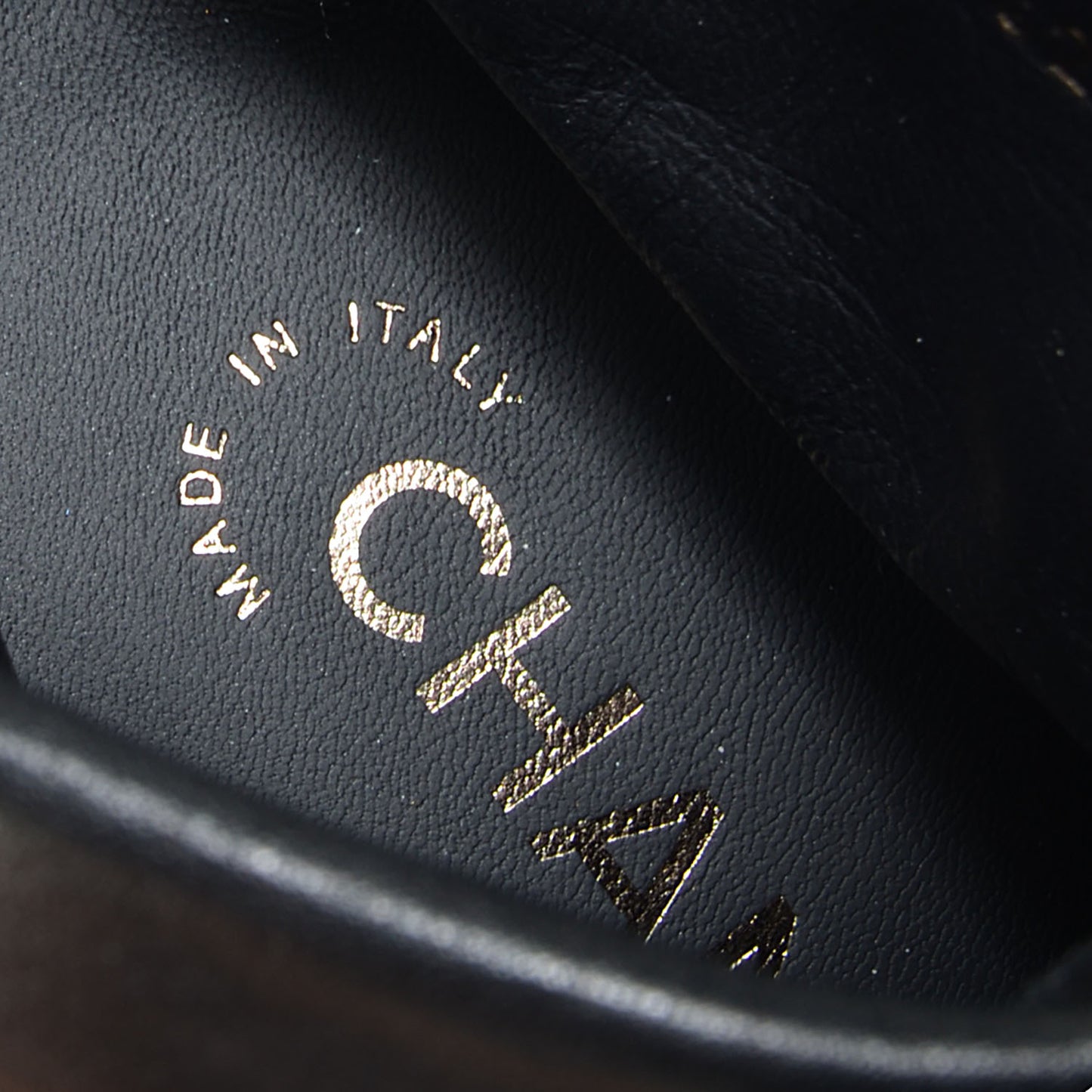 Leather CC Cap Toe Ankle Boots 37.5 Black