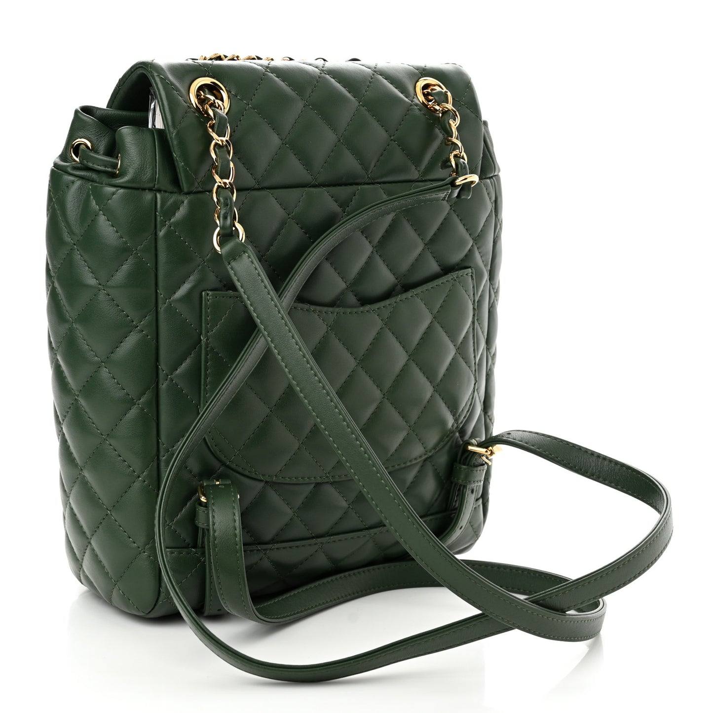 Calfskin Quilted Small Urban Spirit Backpack Dark Green