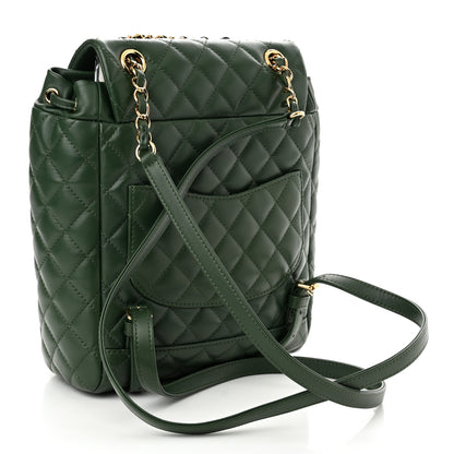 Chanel Calfskin Quilted Small Urban Spirit Backpack Dark Green 3 of 10