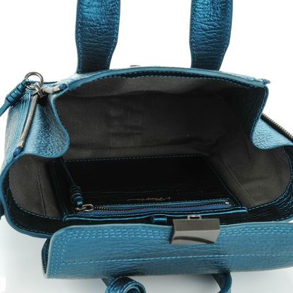 3.1 Phillip Lim 3.1 Metallic Textured Calfskin Mini Pashli Satchel Turquoise 5 of 8