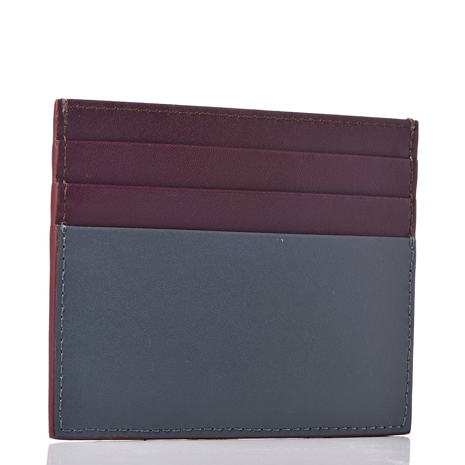 Fendi Vitello Libcerty Lucido By the Way Card Holder Balena Bordeaux 3 of 10