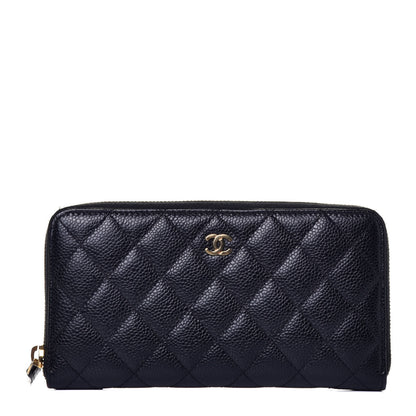 Chanel Caviar Quilted Large Gusset Zip Around Wallet Black 1 of 9