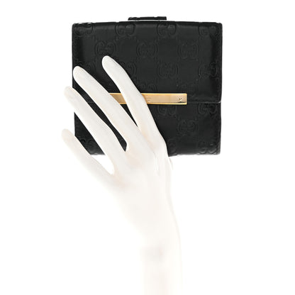Gucci Guccissima Metal Bar French Flap Wallet Black 2 of 18