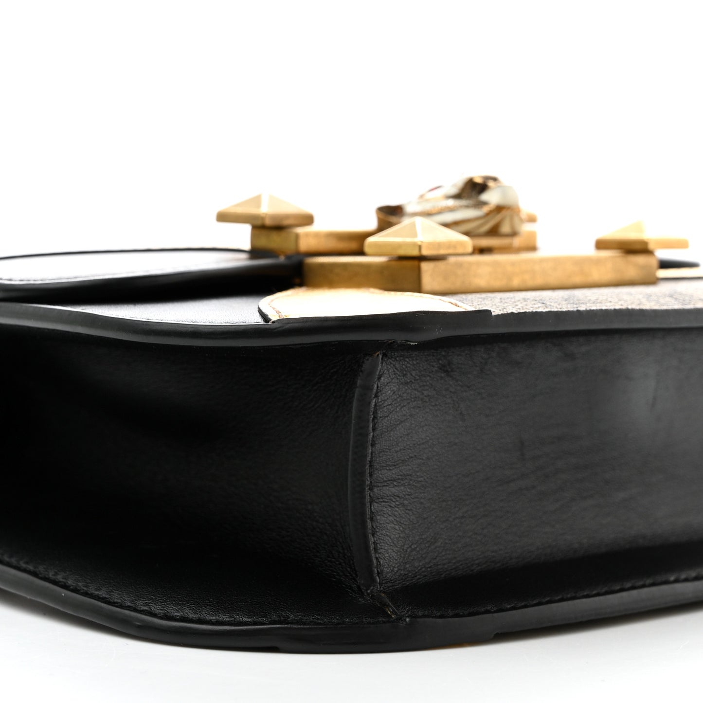 GG Supreme Monogram Small Osiride Shoulder Bag Black Gold