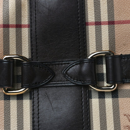 Burberry Haymarket Check Buckle Shoulder Bag Dark Brown 12 of 19