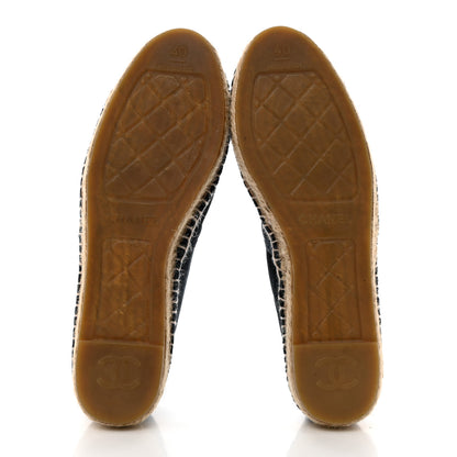 Chanel Velvet CC Espadrilles 40 Dark Navy Black 5 of 8