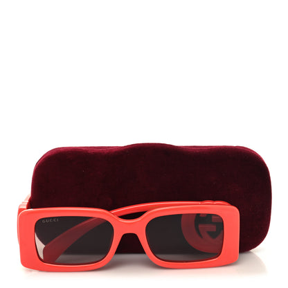 Gucci Acetate Chaise Rectangler Frame Sunglasses GG1325S Salmon Pink 8 of 8