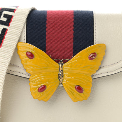 Gucci Calfskin Web Stripe Butterfly Small Totem Shoulder Bag White 8 of 10