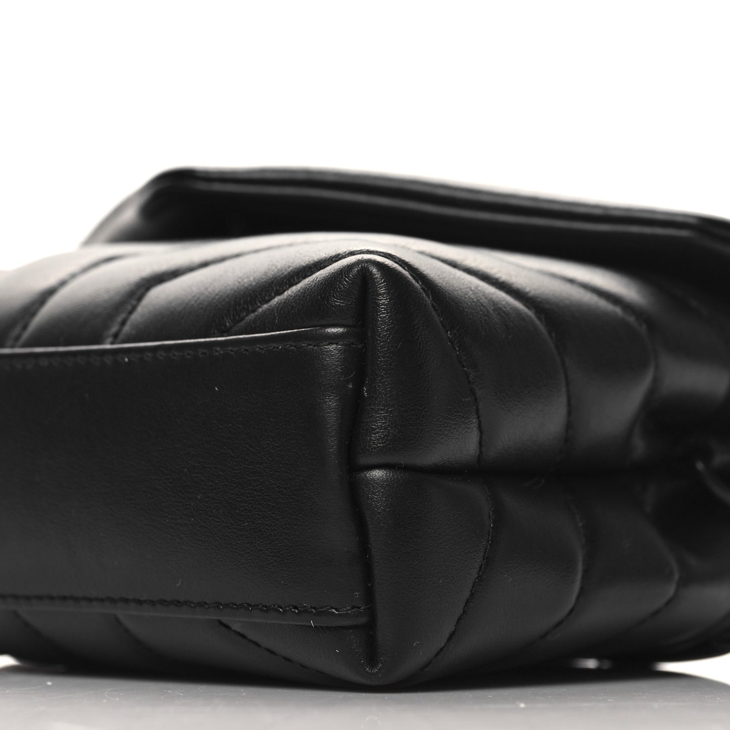 Calfskin Y Quilted Monogram Monochrome Toy Loulou Crossbody Bag Black