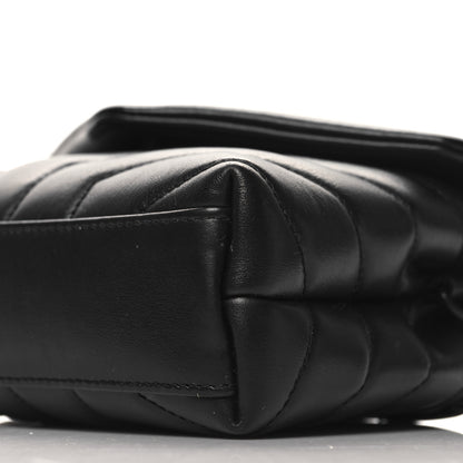 Saint Laurent Calfskin Y Quilted Monogram Monochrome Toy Loulou Crossbody Bag Black 10 of 12