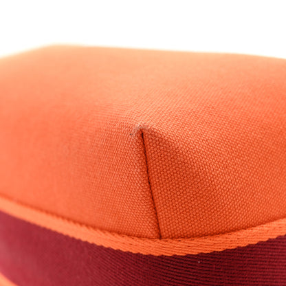 Hermes Canvas Small Bride-A-Brac Pouch Orange Burgundy 8 of 9