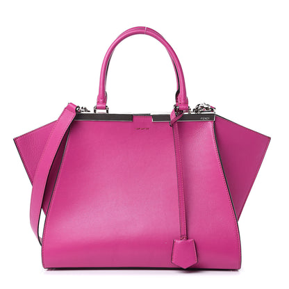 Fendi Vitello Dolce Shiny Nappa Petite 3Jours Tote Magenta Carbone 1 of 18