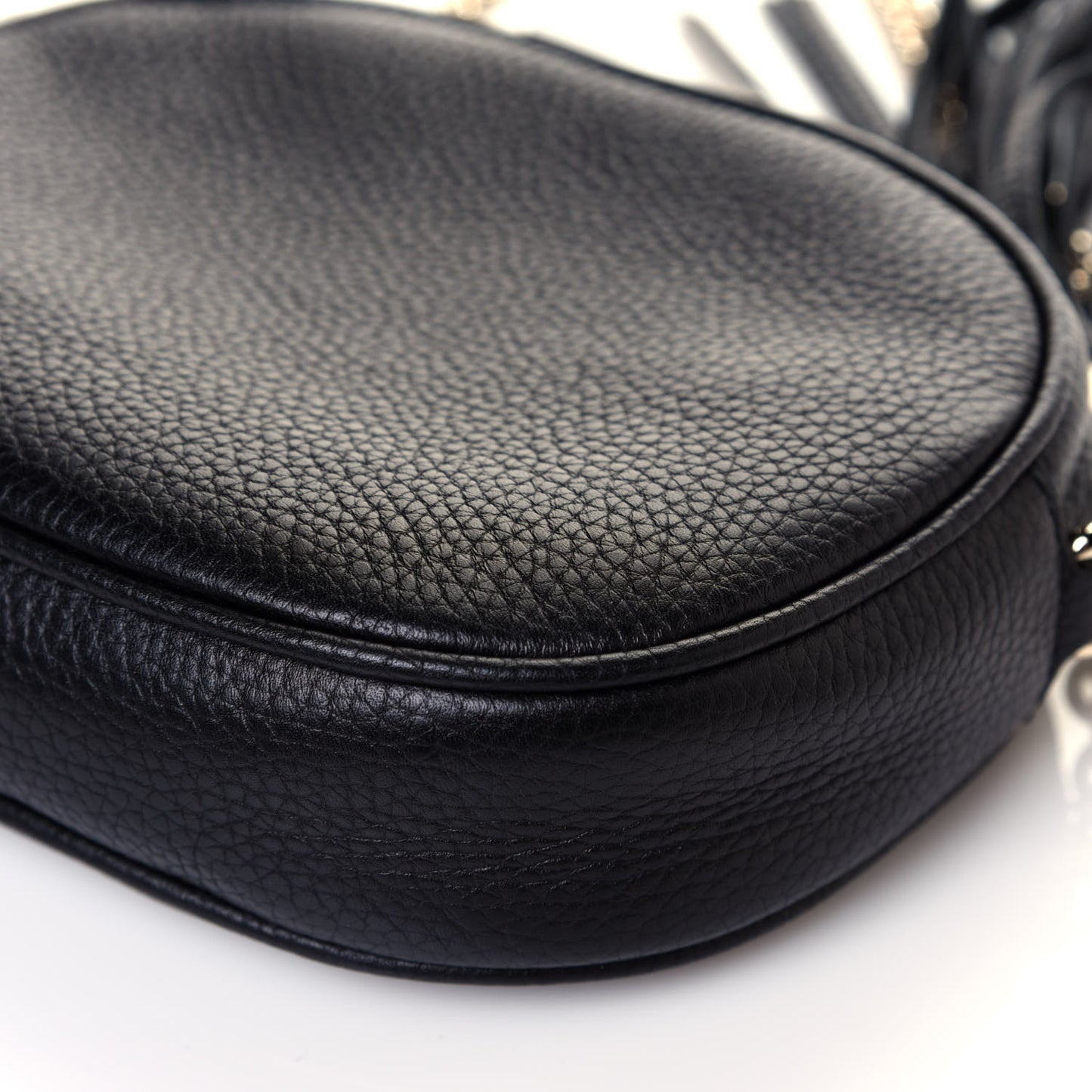 Pebbled Calfskin Mini Soho Chain Bag Black