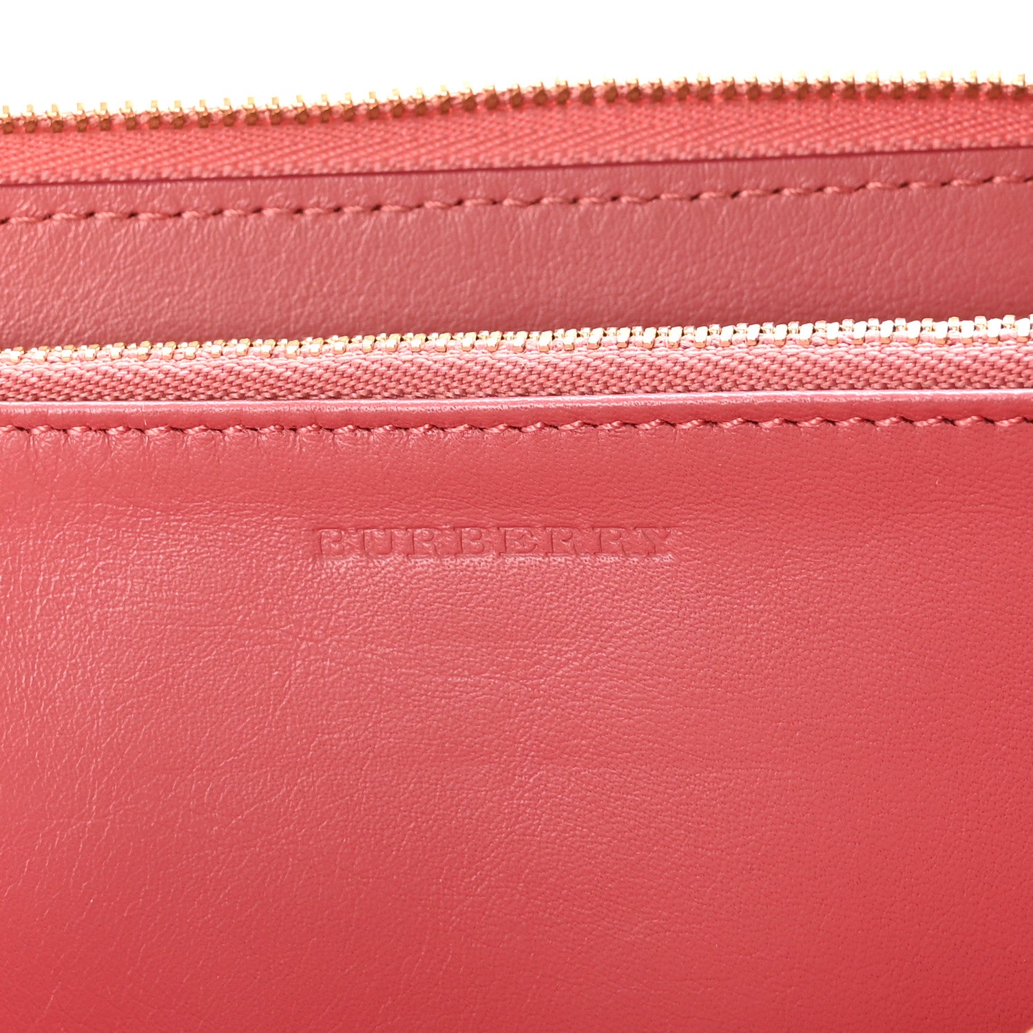 Burberry Grainy Calfskin House Check Elmore Zip Around Wallet Pink 6 of 7