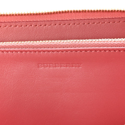 Burberry Grainy Calfskin House Check Elmore Zip Around Wallet Pink 6 of 7