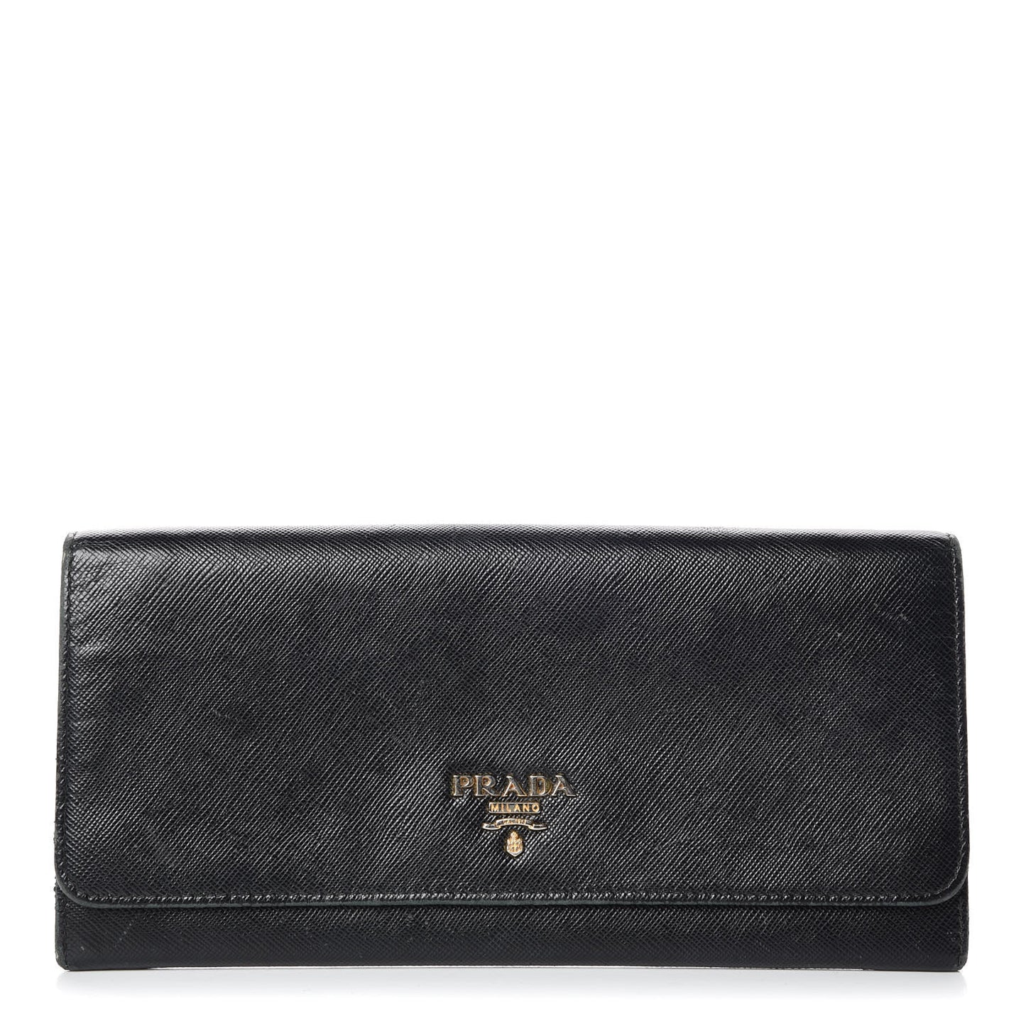 Saffiano Metal Oro Chain Wallet Black