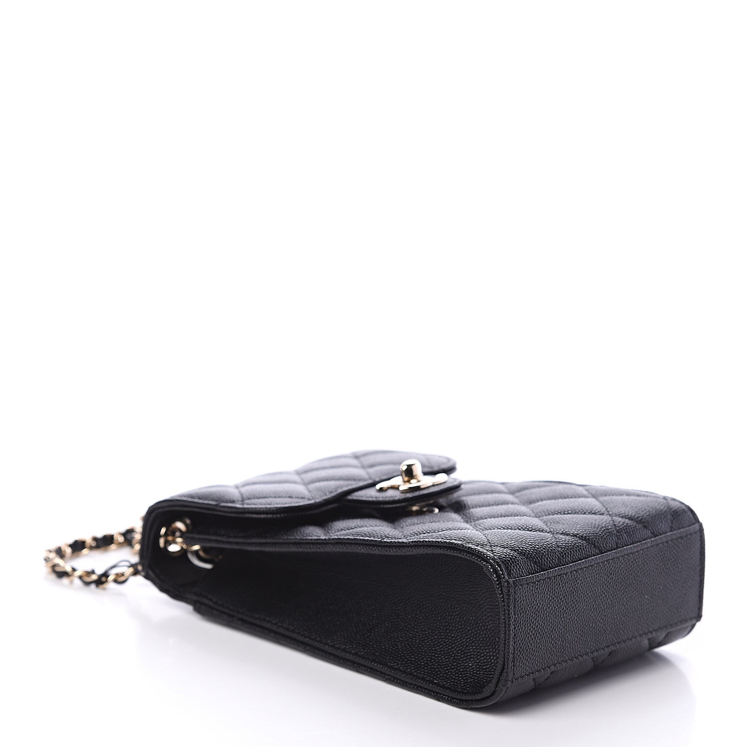 Chanel Caviar Quilted Phone Chain Clutch Black 3 of 10