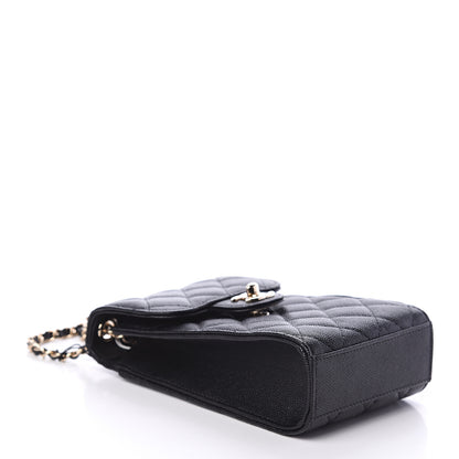 Chanel Caviar Quilted Phone Chain Clutch Black 3 of 10