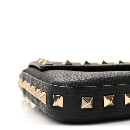 Valentino Garavani Grainy Calfskin Rockstud Crossbody Pouch Black 8 of 10