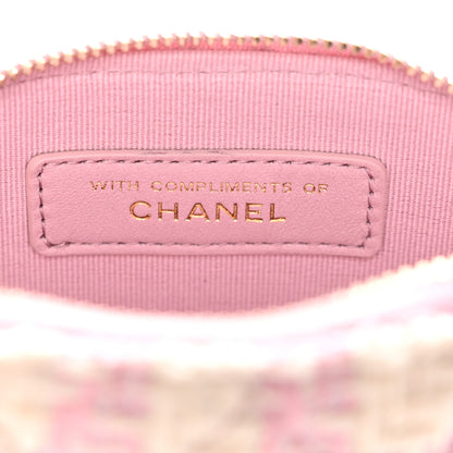 Chanel Tweed Quilted Mini Clutch With Chain Pink 7 of 11